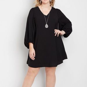 Black Long Sleeve Shift Dress